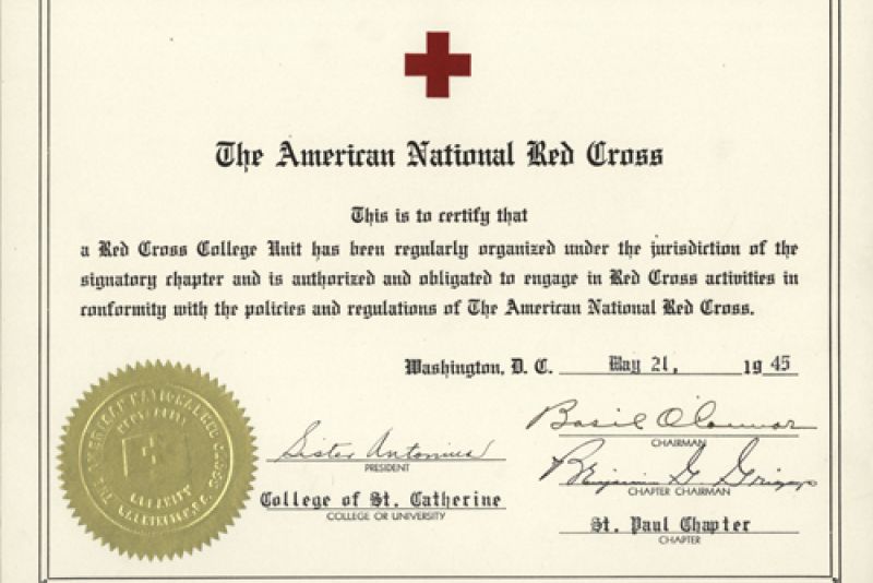 Archives American National Red Cross Certificate 