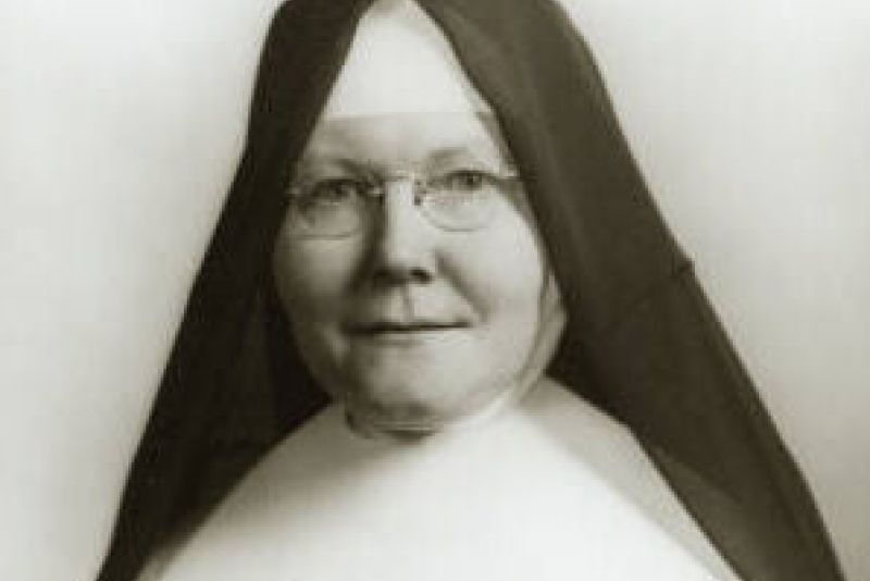Black and white photo portrait of Sister Eurcharista Galvin