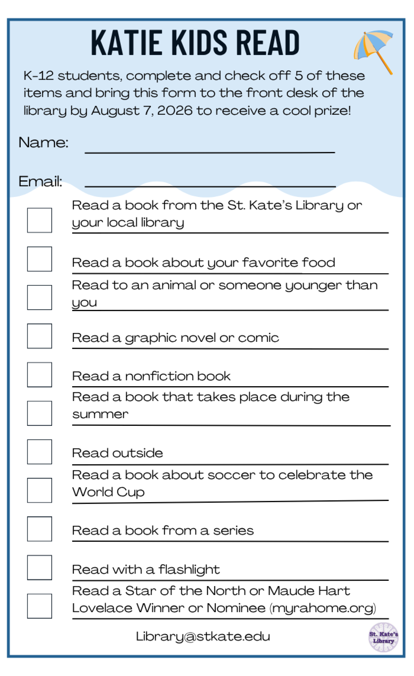 Katie Kids Read Bucket List